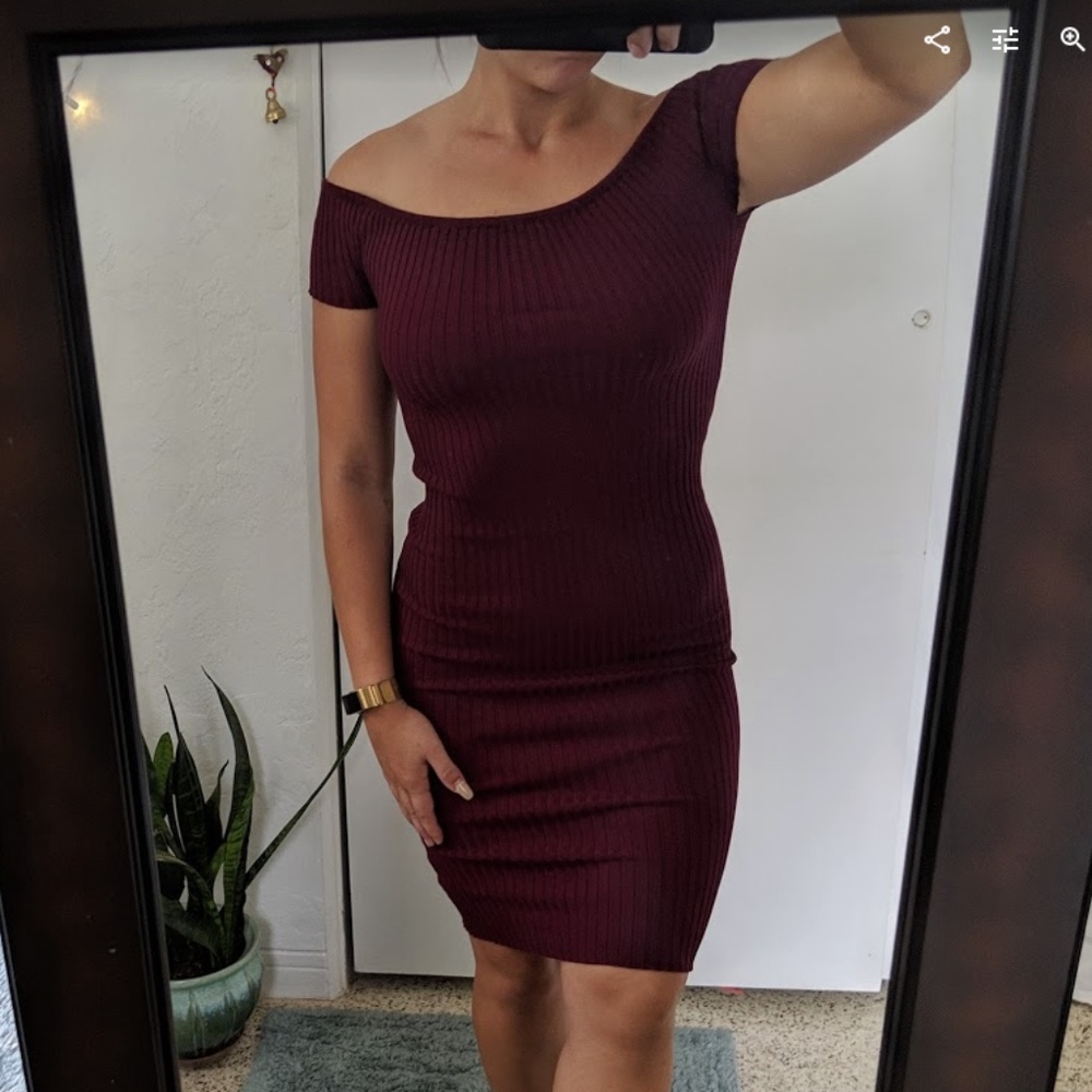 Midcalf off the shoulder Bodycon Dress